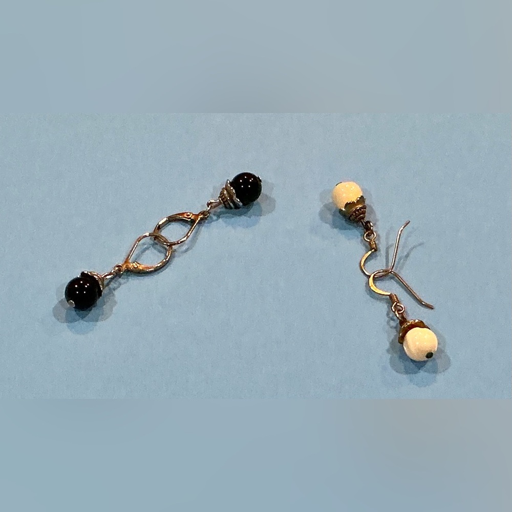 Elegant Gold and Black Drop Earrings
